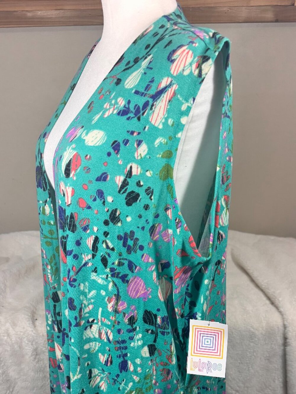 LulaRoe Joy Sleeveless Open Vest Long Duster / Kimono/ Cardigan